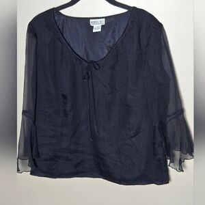Vintage Robbie Bee Whimsygoth Bell Sleeve Witchy 100% Silk Top, Medium